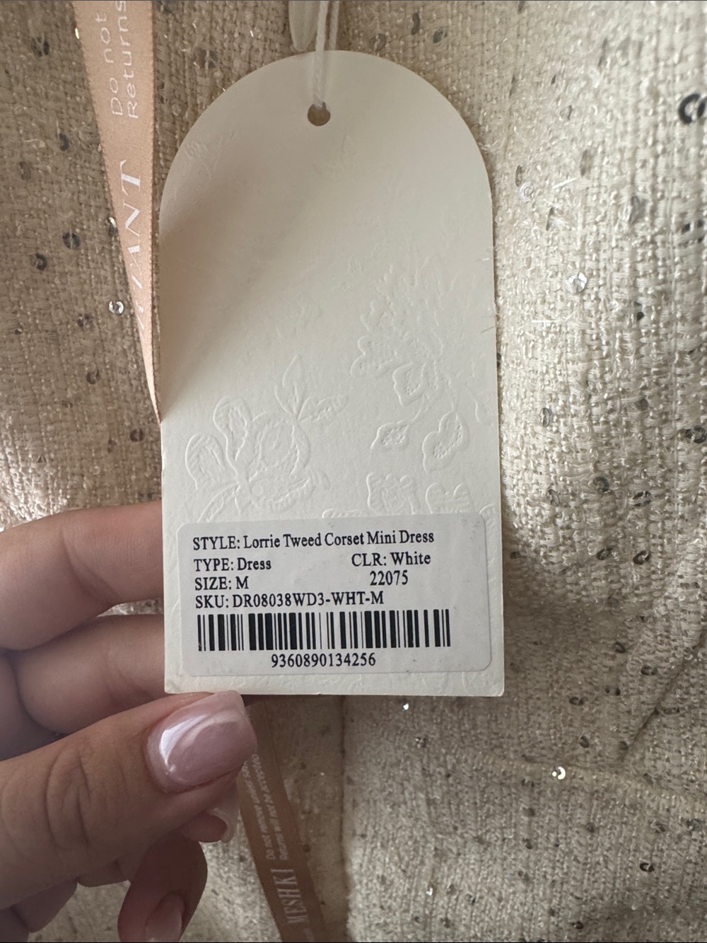 Meshki Ivory Strapless Beaded A-Line Mini Dress - Picture 4 of 4